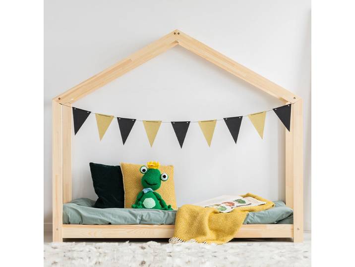 Lit cabane 70x140 sommier inclus Aude Bois