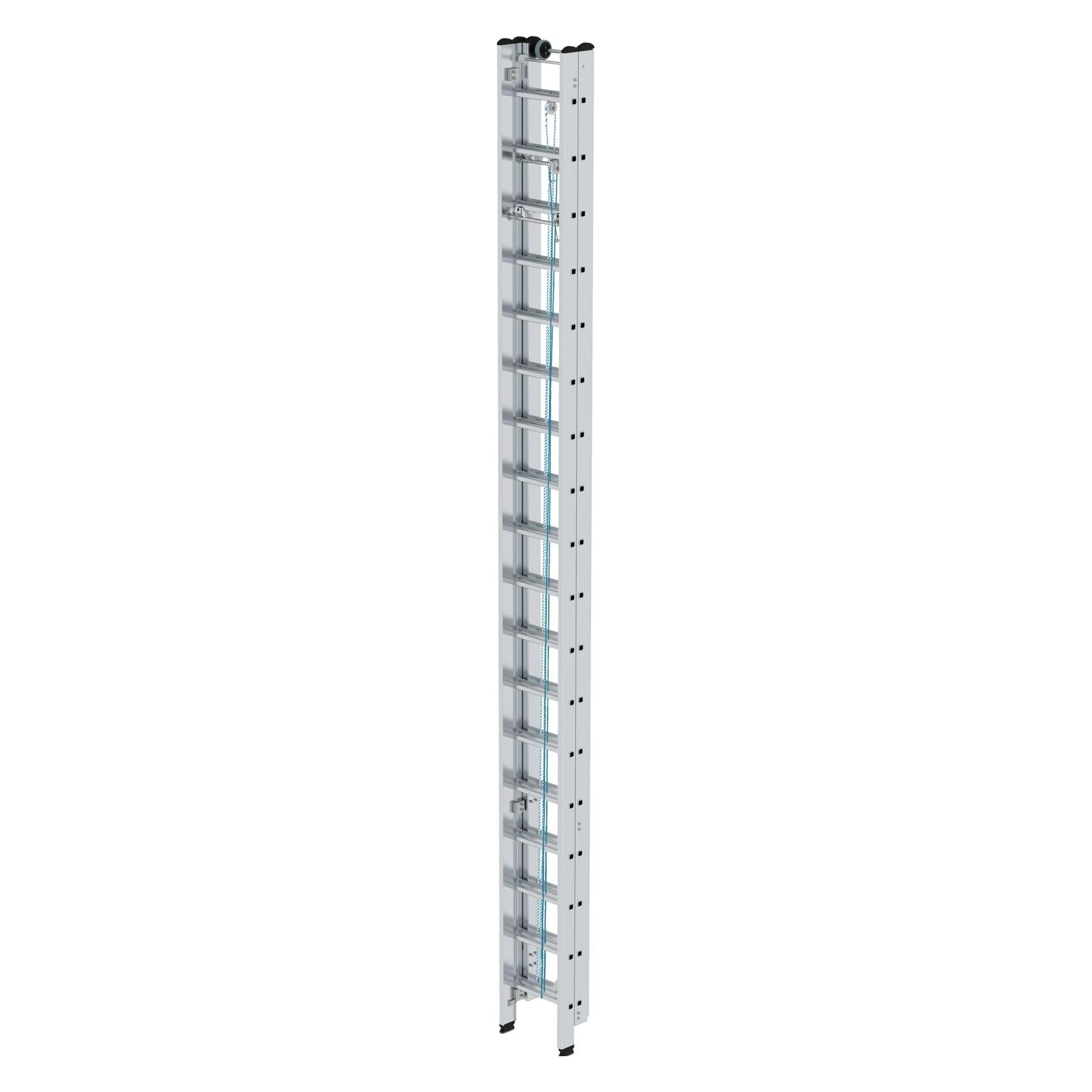 Munk Sprossen-Seilzugleiter 3-teilig ohne Traverse 3x18 Sprossen (Gerüst) (022318)
