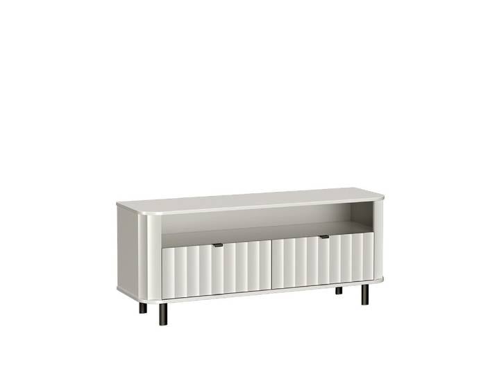 Masseno TV-Schrank MODERNO 137 cm Fernsehschrank mit 2 Türen TV-Lowboard für Wohnzimmer Modern 137x40,5x57 cm Weiß