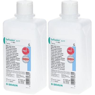 Softaskin pure Waschlotion Spenderflasche 2x 2x500 ml Flüssigseife