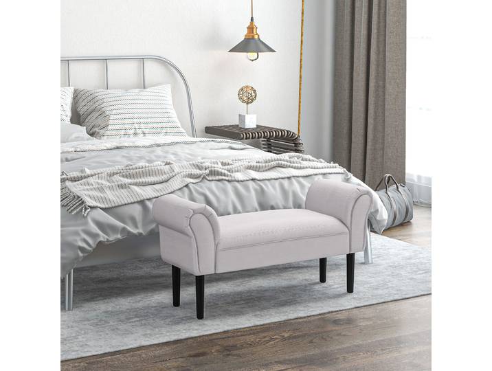 HOMCOM Banquette Gris Clair Design Moderne 102cm