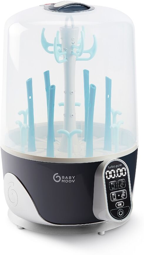 Babymoov Esterilizador y Seca biberones Turbo Pure. Azul/Gris niño