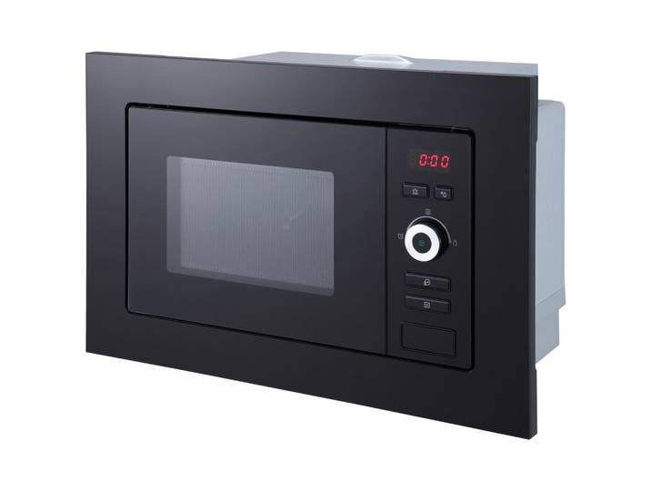 Respekta Einbaumikrowelle Jana, Schwarz, Metall, Kunststoff, Glas, 59.5x38.8x34.4 cm, Digitaldisplay, Garraumbeleuchtung, Grillfunktion, automatische Auftaufunktion, digitaler Timer, Kindersicherung, Küchen, Küchenelektrogeräte, Mikrowellen