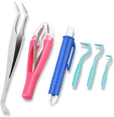 Inspire Select Pet Tick & Flea Removal Kit Easy to Use Hook Extractor + Tweezers Pliers For Dogs & Cats random Color 6 Pcs