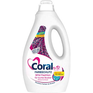 Coral Waschmittel Farbschutz Colorwaschmittel, flüssig, Wild Fashion, 1,3 Liter, Waschladungen 26