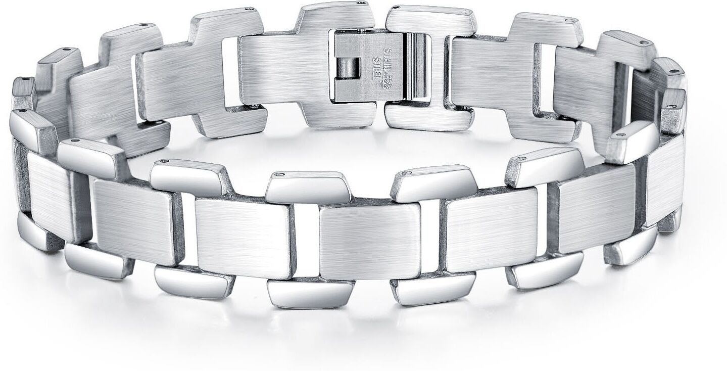Gliederarmband FIRETTI "Schmuck Geschenk Classic Steel, maskulin", silber (edelstahlfarben), Armbänder, Herren, 21cm, Edelstahl, Gliederarmband