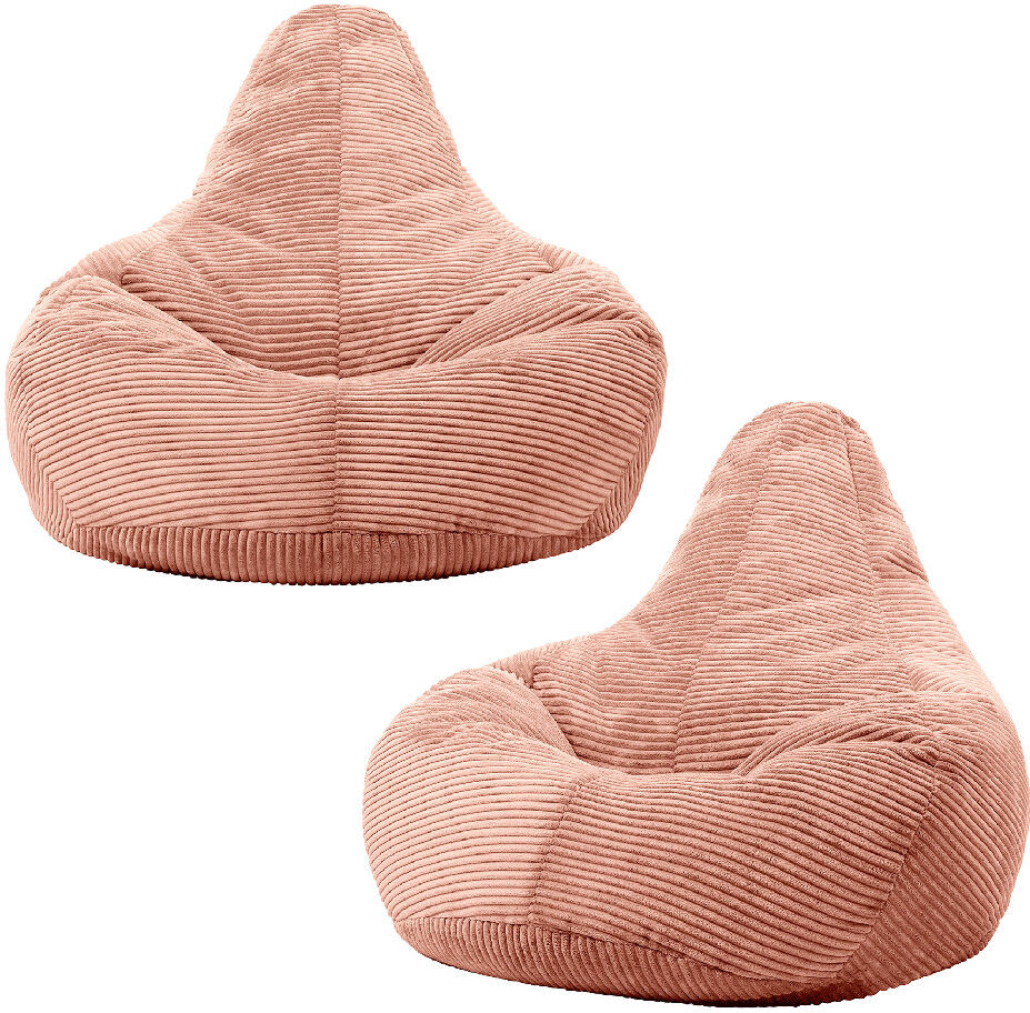 icon Dalton Medium Beanbag Corduroy Dawn Pink Set of 2 Pink