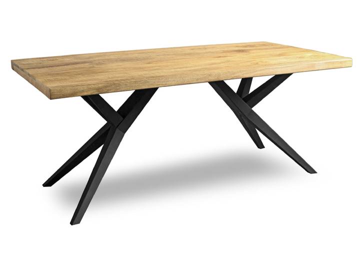Esstisch LENNY 180 x 90 x 76 cm Mango-Latte Massivholz