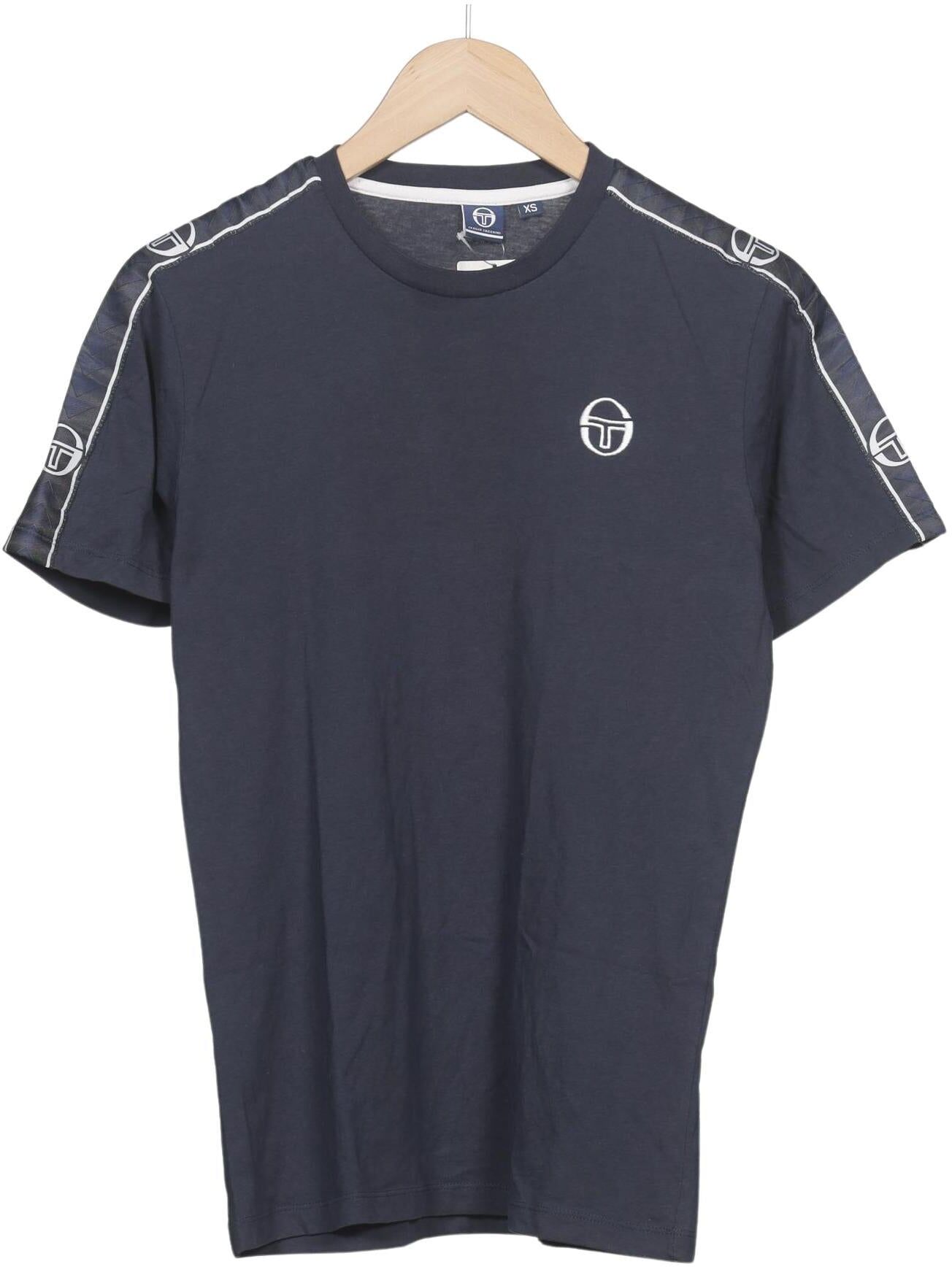 Sergio Tacchini Herren T-Shirt, Marineblau, Gr. XS, Baumwolle - Second Hand