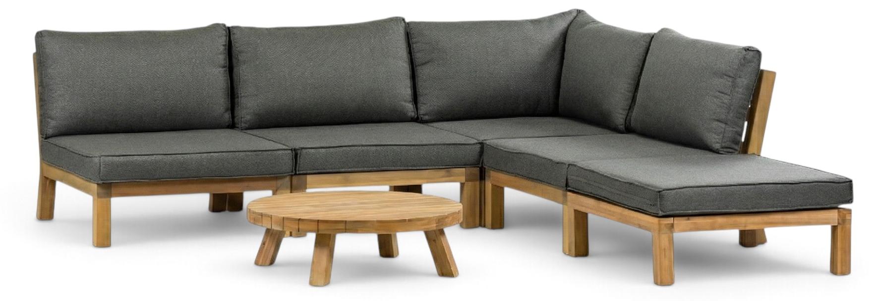 Eck-Lounge-Set Kent | 6-teilig | Grey | Akazienholz