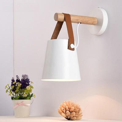 Snug & Styled Modern LED Wall Light Wooden Nordic Bedside Wall Lamp For Bedroom & Living Room white