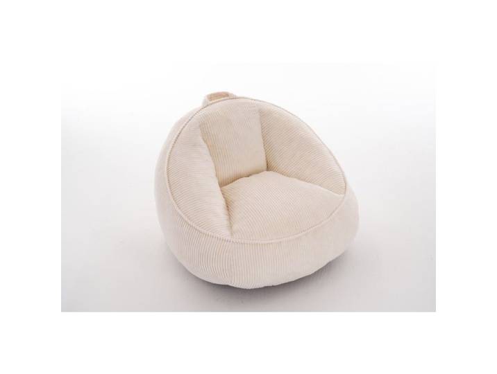 Zitty pouf pour adultes et enfants fauteuil poire beige moyen soutien ergonomique 90x90x59cm velours côtelé Beige