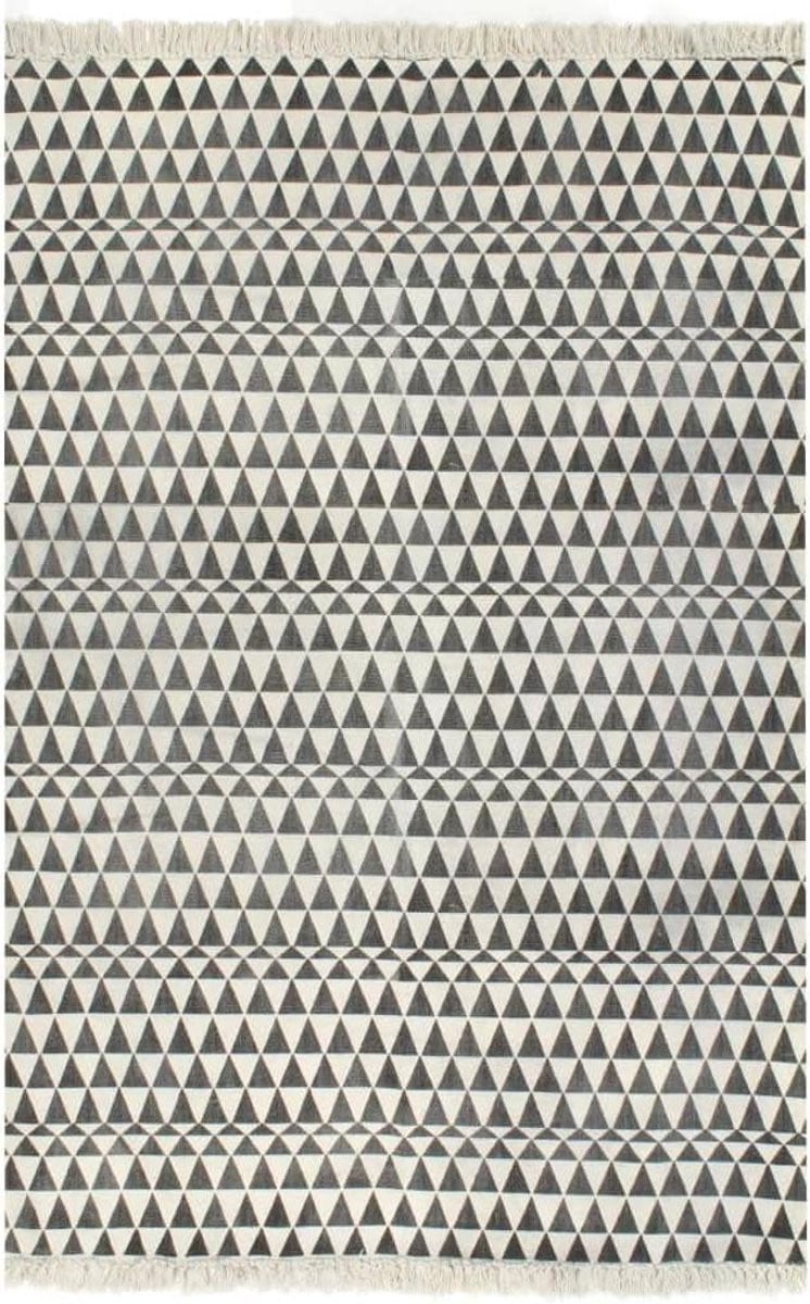 Handgeweven Kelim Vloerkleed - Vintage Design - 100% Katoen - Rechthoekig