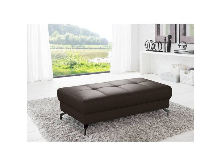 Polsterhocker Lascaux 131 x 87 x 67cm Braun Echtleder Pua: Dunkelbraun