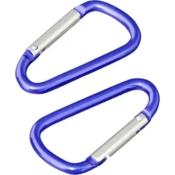 100 SPRINTIS Karabinerhaken 100 Stück, 48 mm, Aluminium, blau, vielseitiger Schlüsselanhänger und Befestigung für Outdoor-Aktivitäten und Camping