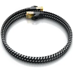 Primewire 5x CAT 7 Netzwerkkabel Flach Baumwollmantel, LAN Patchkabel Datenkabel, Flachbandkabel Verlegekabel (PiMF, U/FTP, CAT7, 0.25 m), Netzwerkkabel