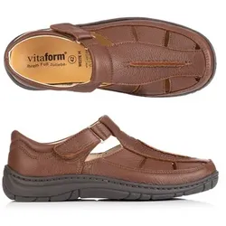 VITAFORM Herren-Sandale Elchleder Cut Outs Handnahtsohle