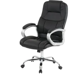 Profi-Bürostuhl Boston XXL Chefsessel Drehstuhl US-Version, 150kg belastbar, Kunstleder ~ schwarz