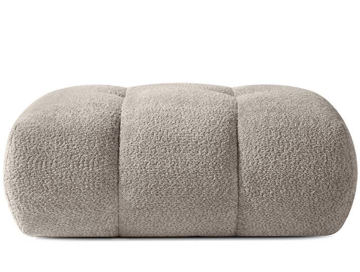 KONSIMO® Sitzhocker LIRA Polsterhocker, Pouf, Premiumqualität aus EU, elastischer Sitz, Bouclé-Stoff, Modern, mit Steppung