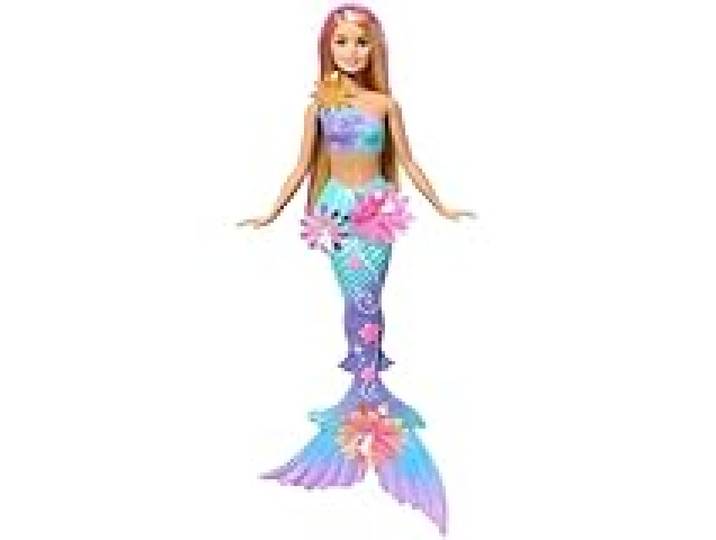 Barbie Poupée Fantaisie sirène avec Fleur Poupée mannequin avec fonction fleur surprise, accessoire serre-tête perle, dès 3 ans, JDM72