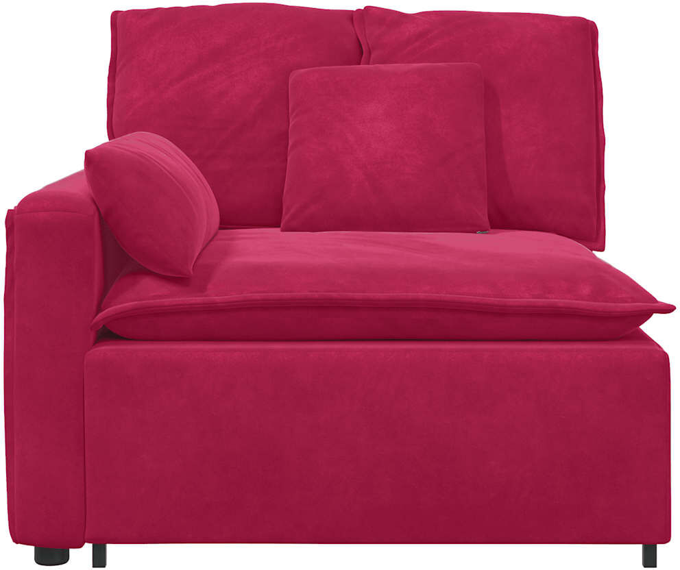 vidaXL Module accoudoir canapé modulaire avec coussins rouge bordeaux