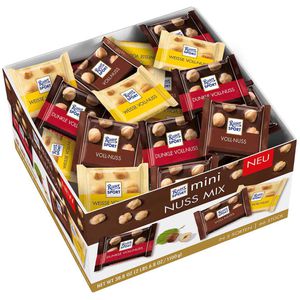 Ritter-Sport Minischokolade Mini Nuss Mix, Vorratsbox, sortiert, 66 Stück
