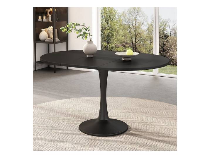 MC Star Esstisch Ausziehbarer Esstisch, ovaler Esstisch, Kaffee-Freizeittisch (Länge 100/140 x Breite 100 x Höhe 75 cm, moderner schlichter Esstisch)