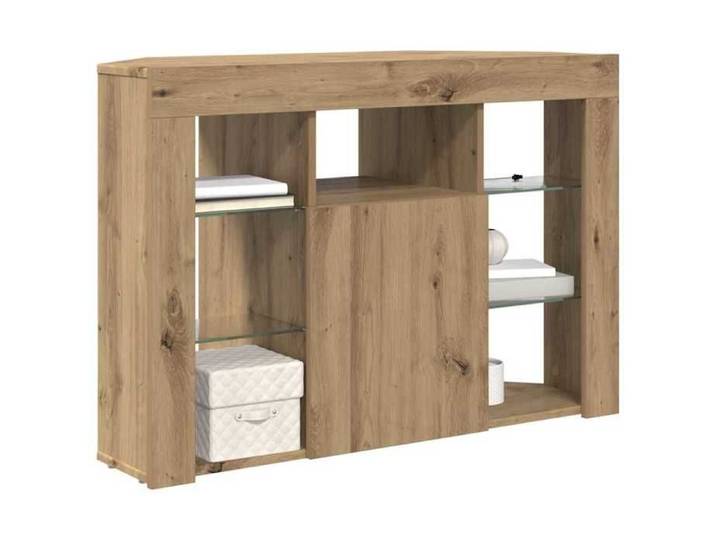Meuble TV LED d'Angle - MVS - Table de Télévision unité TV Chêne artisanal 108 x 40 x 68cm 221882