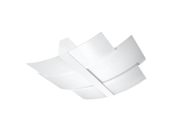 SOLLUX lighting Plafonnier - spot de plafond en acier verre - 1 flamme - ampoule LED - blanc Celia