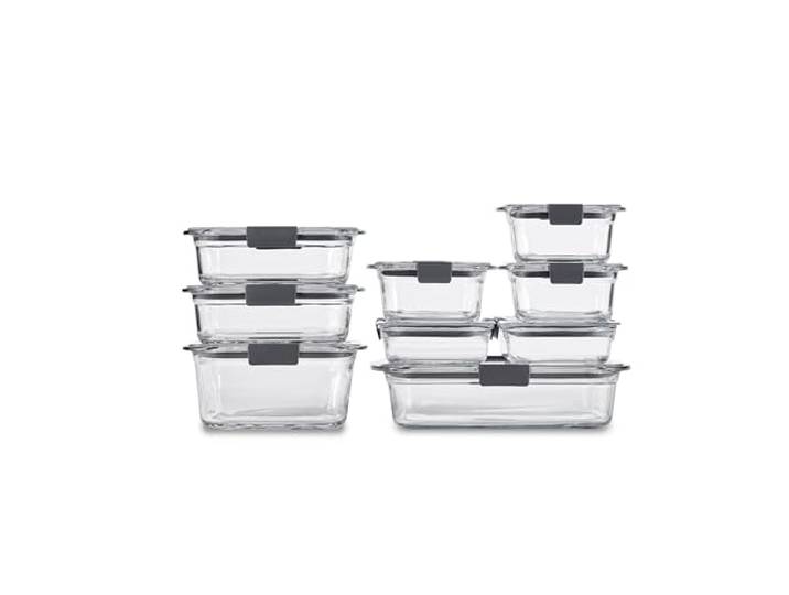 Rubbermaid Brilliance Frischhaltedosen aus Glas, Verschiedene Größen, 9er Set, BPA-frei, auslaufsicher, transparent