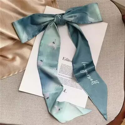 Modern Mode Marketplace Silk Print Neck Scarf Fashion Hair Scarf & Handbag Ribbon Accessory e