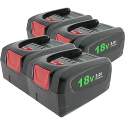 4er-Set PATONA Akku Bosch PBA18 18V 3.0Ah Ersatzakku