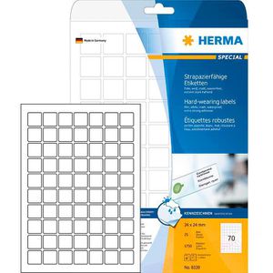 Herma 8339 Etiketten 24 x 24mm wetterfest Folie, 1750 Stück