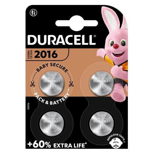 Duracell PACK4 SPE 2016 (4 Stk., CR2016) (5000394119314)