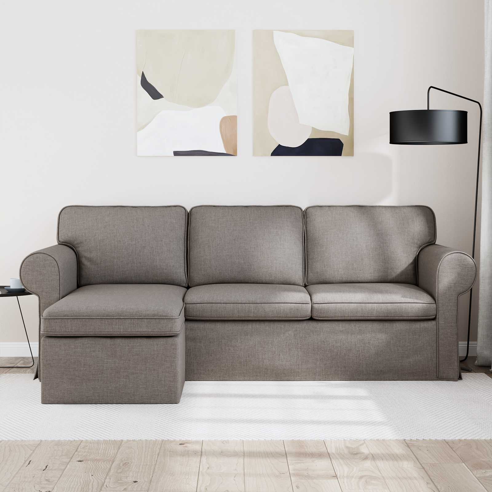 vidaXL Canapé Taupe 215 x 138 x 80 cm tissu