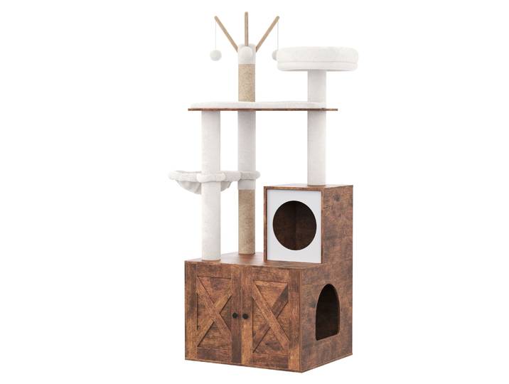 Katzenbaum mit Katzenklo BONITA 145 cm