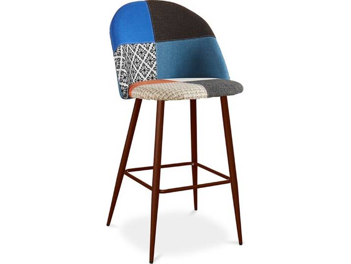 Tabouret Haut Patchwork Fabric - Bennett Piti Multicolore