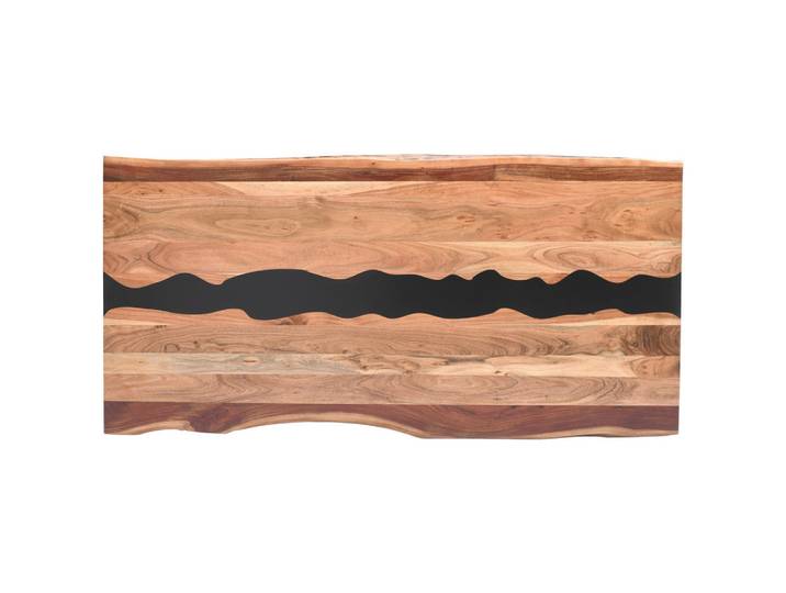 Landscape Tischplatte, Schwarz, Akazie, Holz, Naturmaterialien, Akazie, 100x5.5x220 cm, Esszimmer, Tische, Esstische, Tischsysteme, Tischplatte