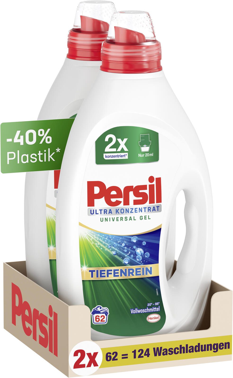 Persil ULTRA KONZENTRAT UNIVERSAL GEL TIEFENREIN Waschmittel frisch 2x 1,24 l PU124