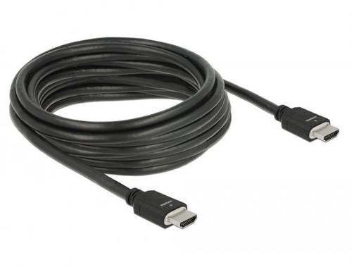 Delock HDMI Anschlusskabel HDMI-A Stecker 5m Schwarz 85296 dreifach geschirmt, vergoldete Steckkontakte, 8K UHD HDMI-Kabel