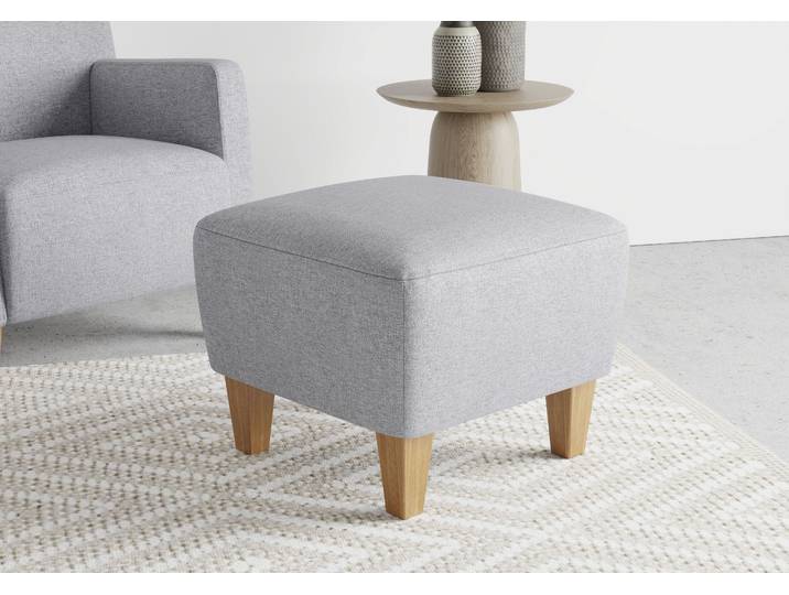 Polsterhocker SIT & MORE Bosse , silber, B:56cm H:46cm, Hocker, Polsterhocker