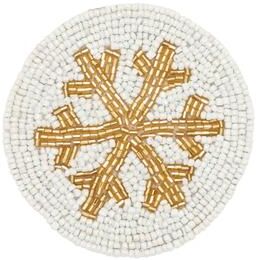 Saro Lifestyle "Snowflake Sparkle Beaded Coaster (Set of 4) - 4"""
