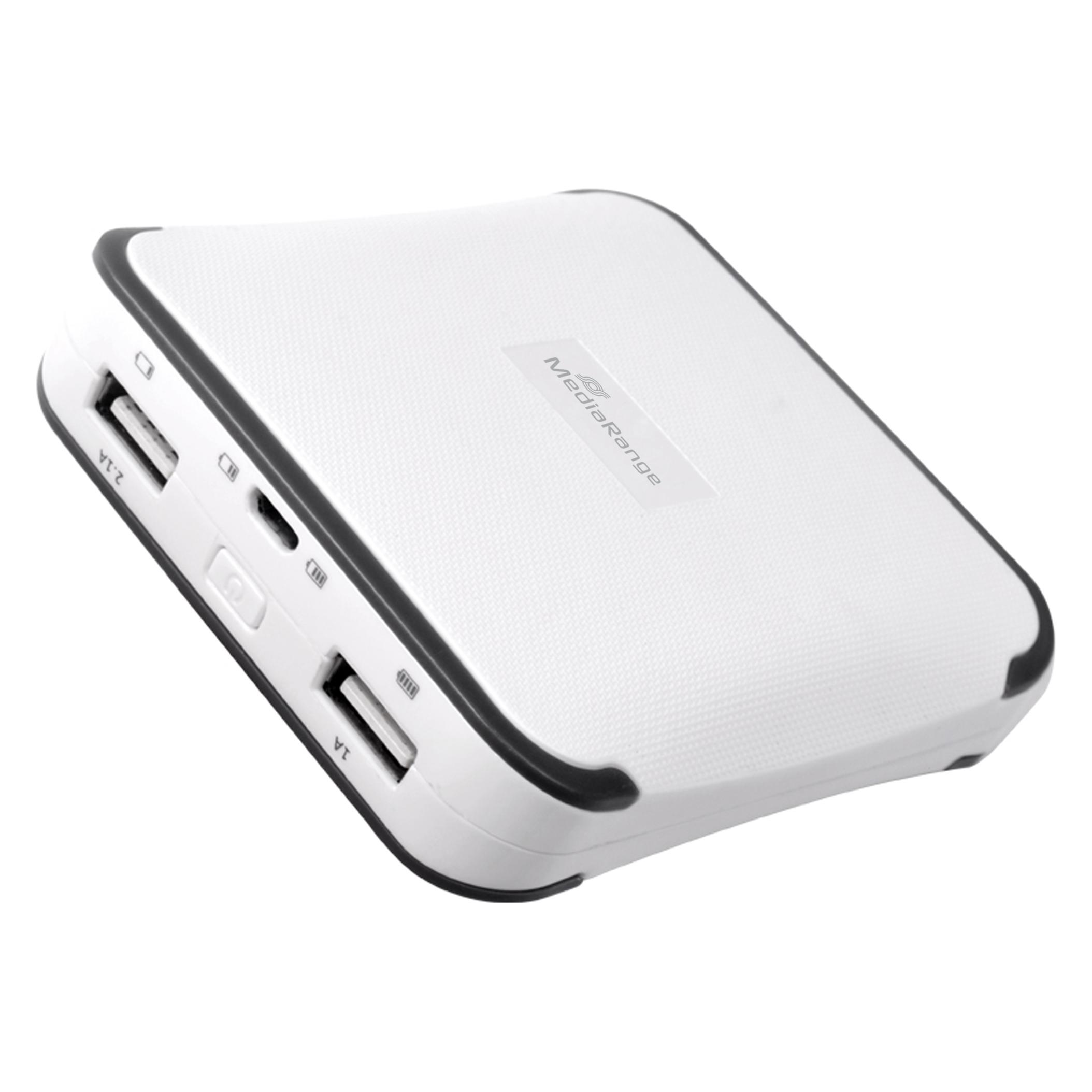 MediaRange Mobiles Ladegerät | Powerbank mit zwei USB-Ausgängen (10400 mAh, 38.48 Wh) (MR744)
