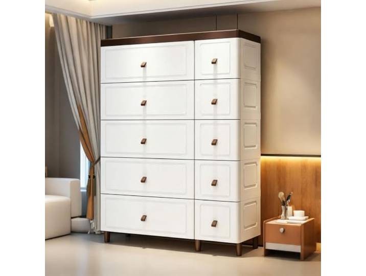 LLNWDNB Kommode Weiß 3/4/5/6 Schubladen Kompakte Platzsparende Aufbewahrungseinheit PP-Material Mehrere Stauräume Schlafzimmermöbel 2 Stile Schminktische Für Wohnzimmer, Flur, Schrank 75 * 31 * 88cm