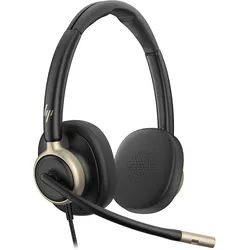 HP Poly Mission 8xx (Kabelgebunden, USB-A, USB-C, Microsoft Teams), Office Headset, Schwarz
