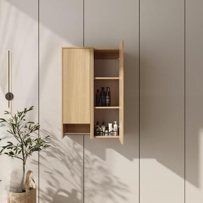 Kodotan sofa 24 Inch Wall-Mounted Side Cabinet Combination, 2-Soft Closing Door, Suitable For Small Bathroom, Study, Storage Room