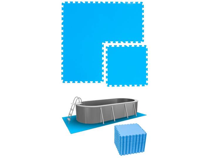POOLMATTEN 9,5m² 40 EVA Matten 50 cm Blau