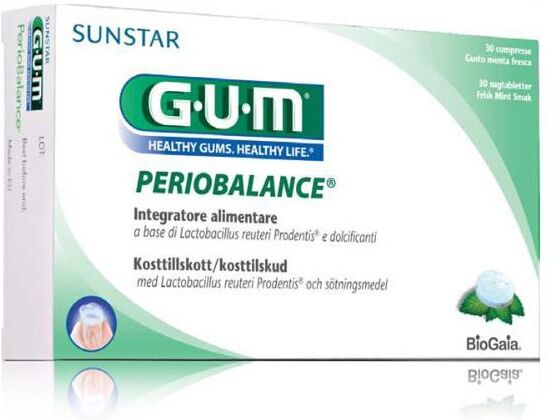 SUNSTAR ITALIANA Srl Gum Periobalance Probiotico 30 Compresse - Equilibrio Orale Naturale per Gengive Sane