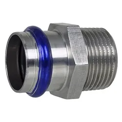 Edelstahl Pressfittings Übergangsstück AG, Kontur V (Ausführung: 18 - 1/2''AG)