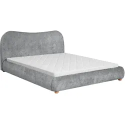 POLSTERBETT Sonho, Doppelbett 160x200 cm mit Schaumstoffmatratze 10 cm, Chenille-Stoff, Grau